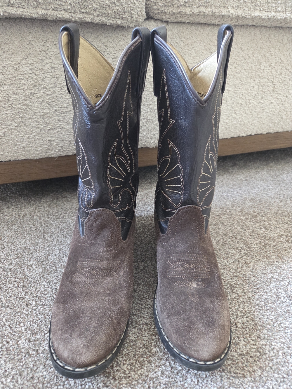 Masterson Boot Co. Brown Leather Cowboy Boots Size Youth 4M Unisex RB2003Y Vguc